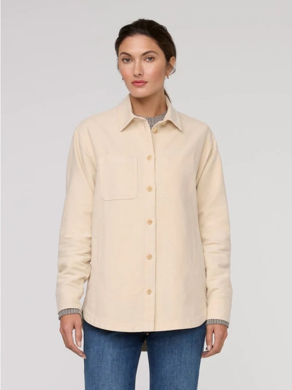 DU/ER No Sweat Moleskin Overshirt in Bone - NWT